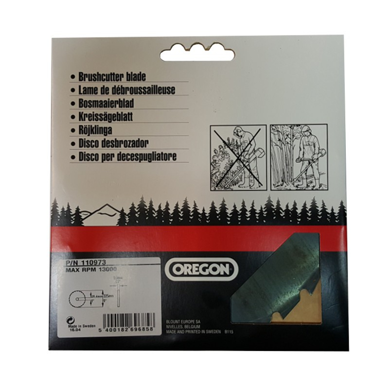 Tarcza tnąca do kos Oregon 225mm x 25,4mm (110973) do karczowania