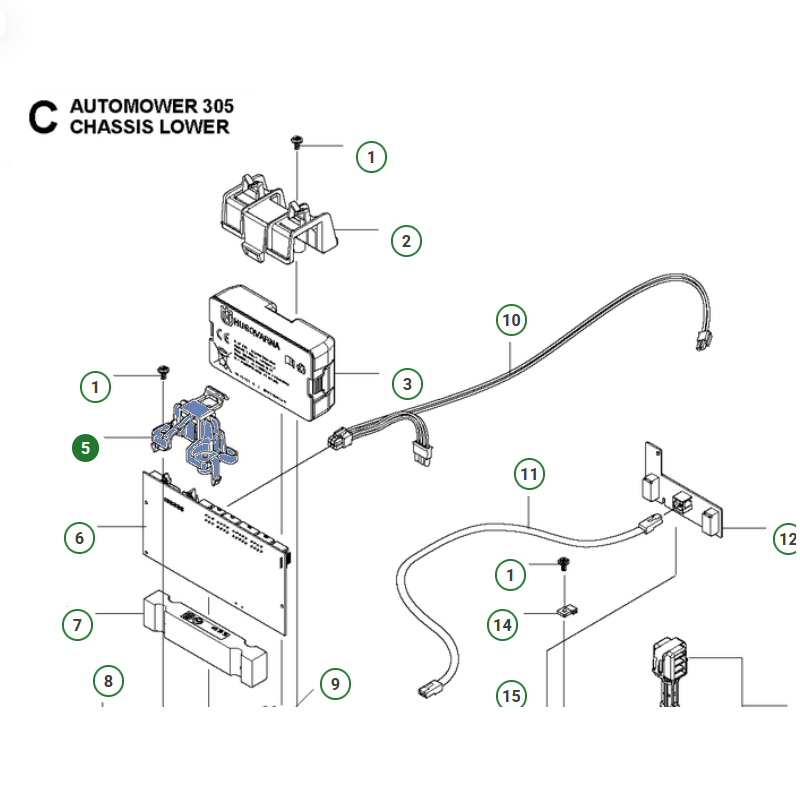 Zacisk płyty Husqvarna Automower® 305, 310 i 315 Mark II (596568801)