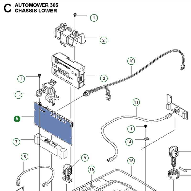 Płyta główna Husqvarna Automower® 305, 310 i 315 Mark II (592909901)