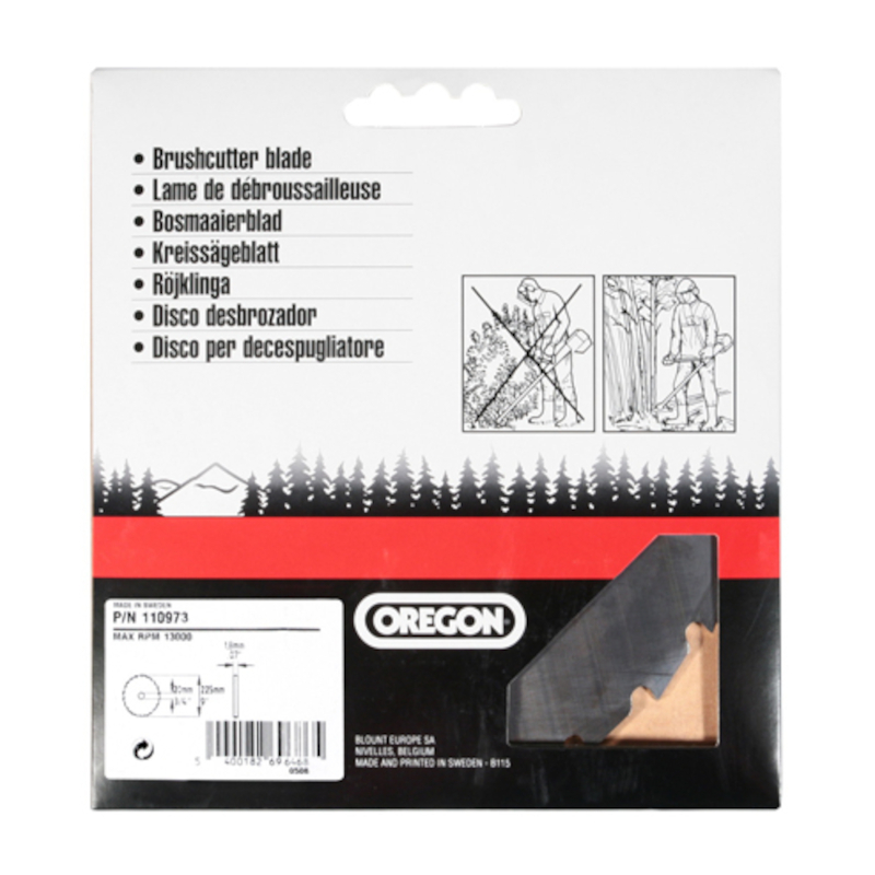 Tarcza tnąca do kos Oregon 225mm x 25,4mm (110973) do karczowania