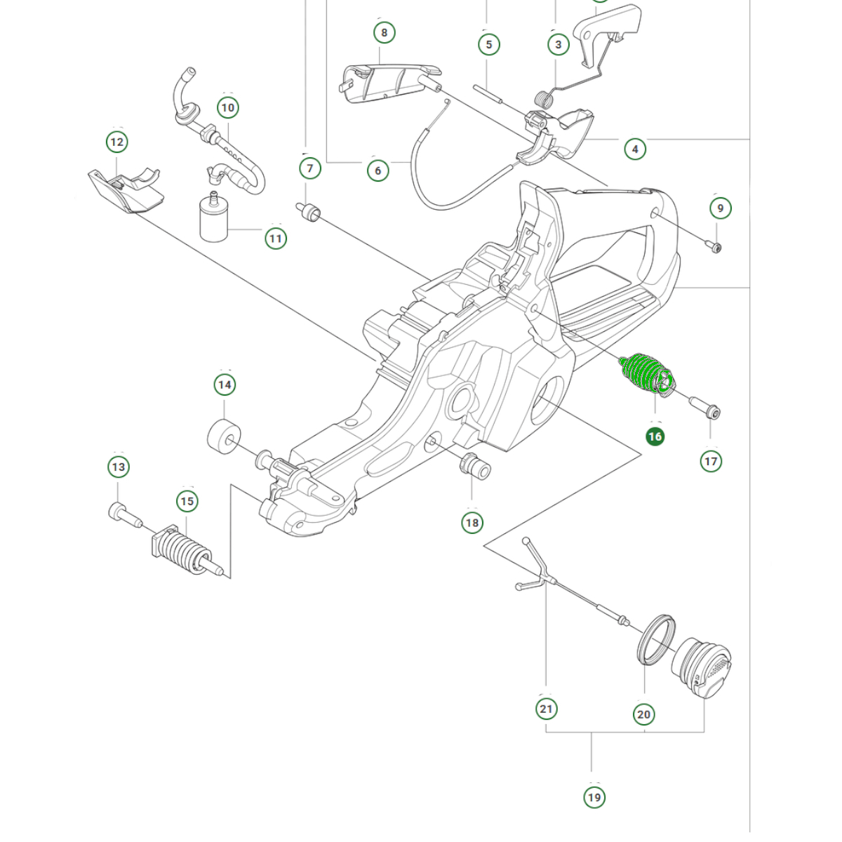 Amortyzator pilarki Husqvarna 550 XP
