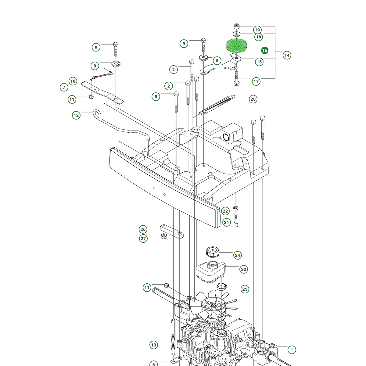 Koło pasowe Husqvarna R214TC