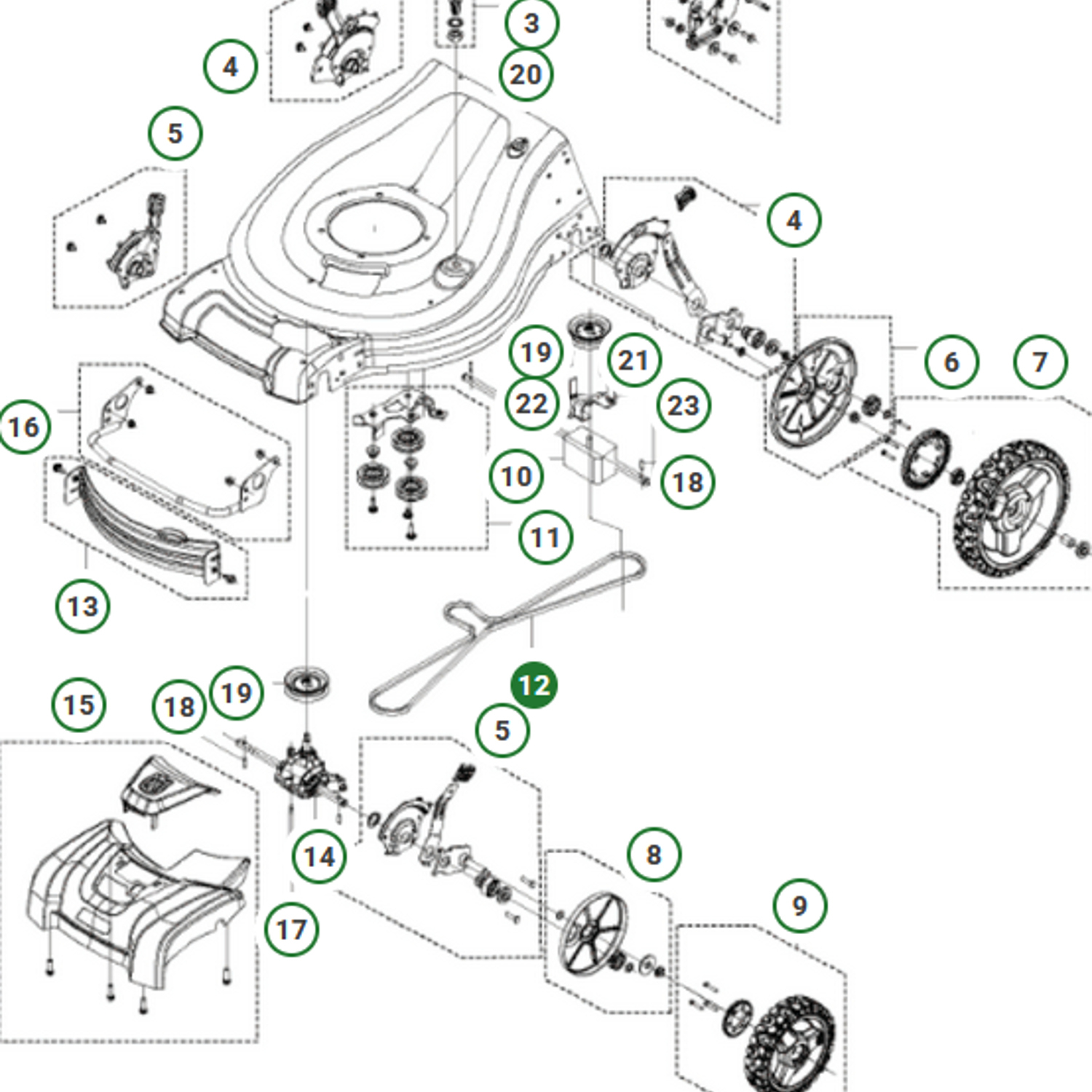 Pasek klinowy do napędu jazdy Husqvarna LC353AWD (580364609) reptor.pl